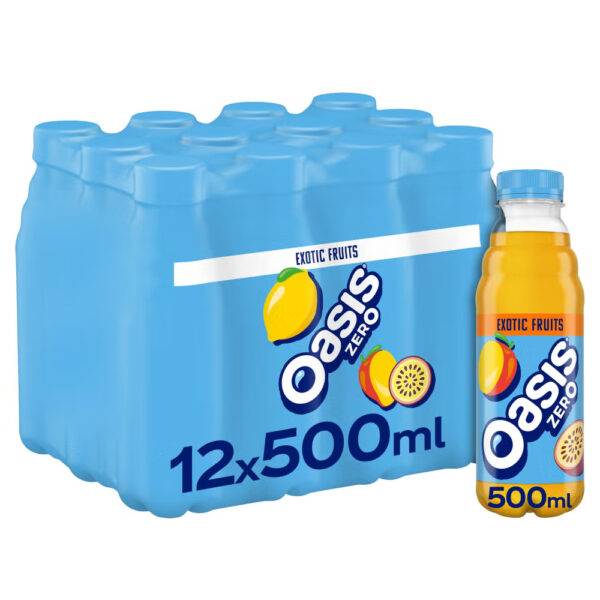 Oasis Exotic Fruits Zero - 12 Bottles (12 x 500ml)